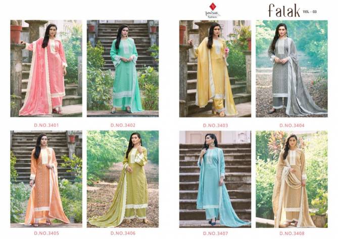 Tanishk Falak 3 Cotton Printed Fancy Wear Designer Dress Material Collection